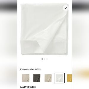 Ikea Nattjasmim White Bed Sheet King
